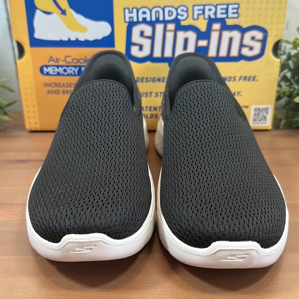 Skechers Black and White Slip-On Sneakers - Picture 3 of 11